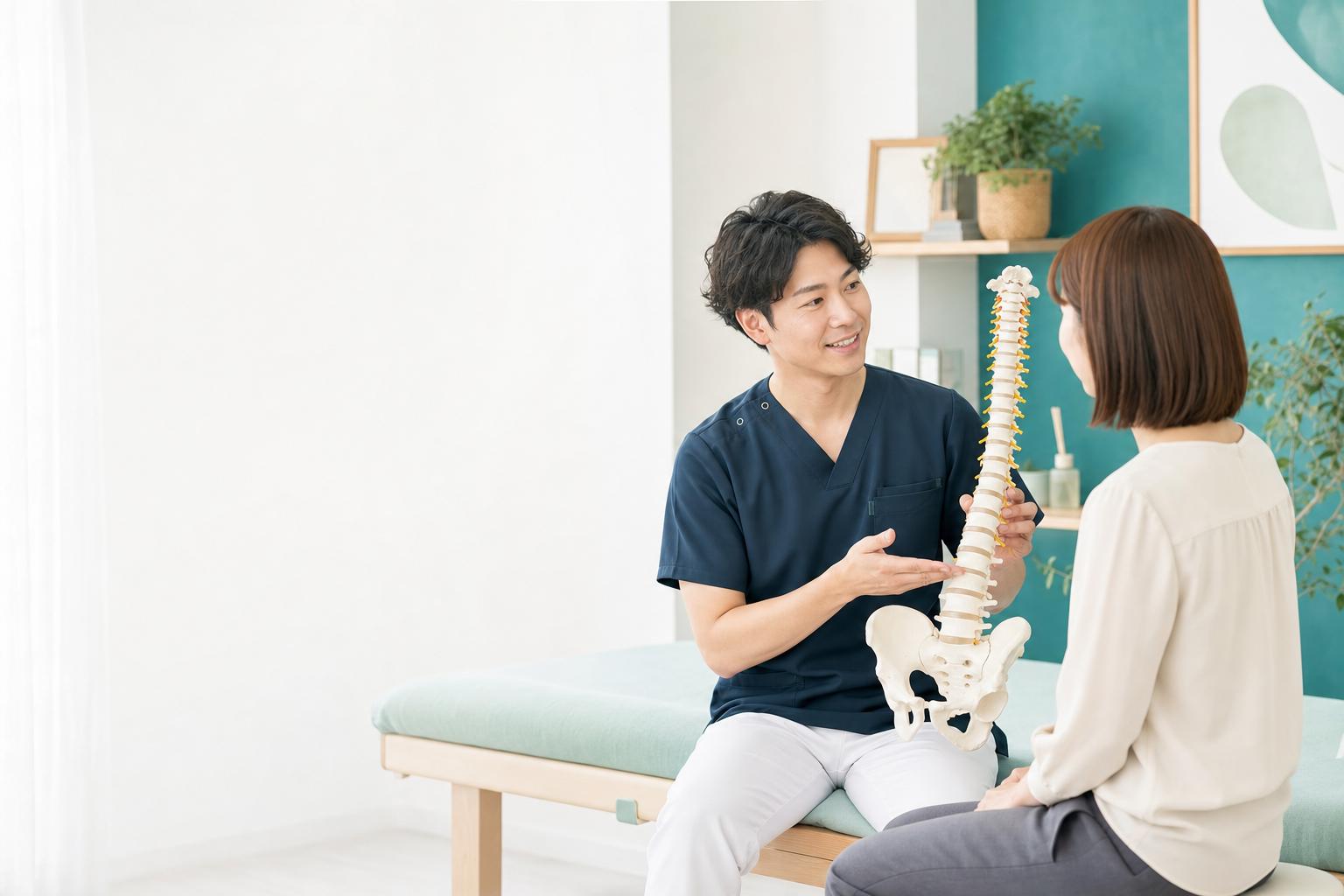 青葉台コンディショニング整体院で身体の状態を説明する様子